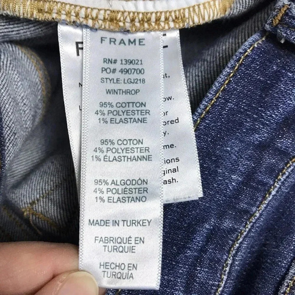 FRAME Le Garcon Size 31 Ankle Slim Boyfriend Jeans Mid Rise Distressed Crop - Picture 13 of 16